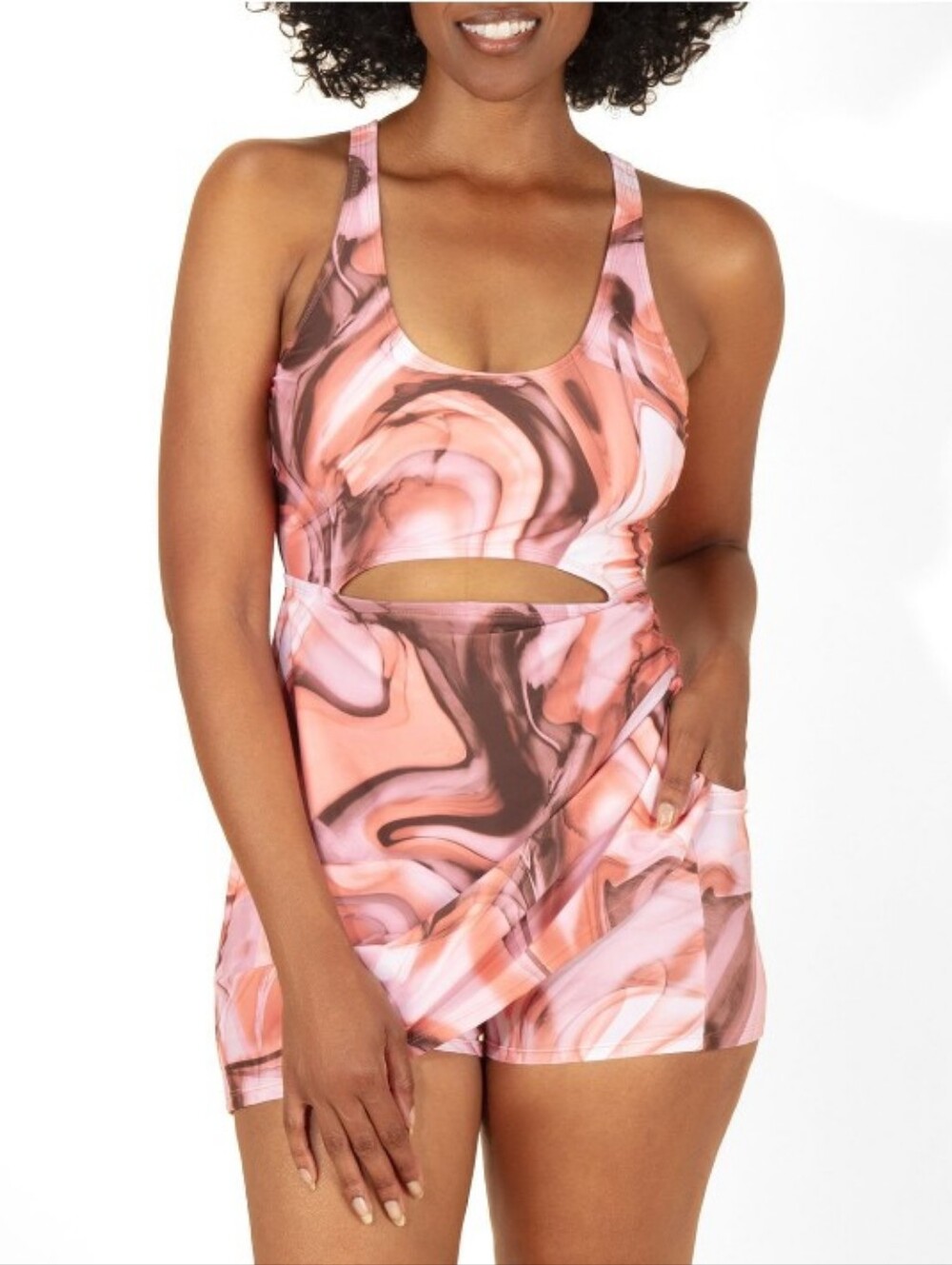 NWT Outdoor Voices Scoop Neck Cut Out Swim Dress SMALL